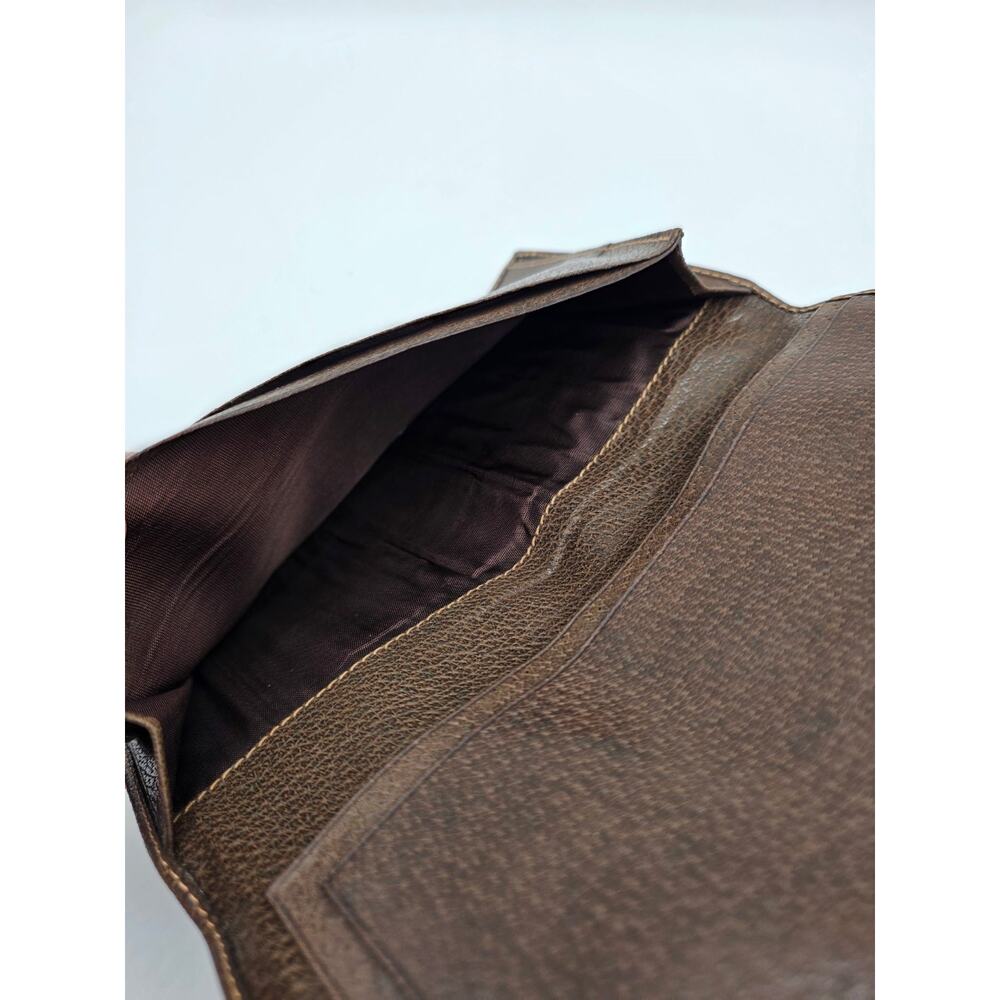 Gucci Vintage GG Canvas Web Stripe Long Wallet Brown Monogram Leather - Picture 16 of 16